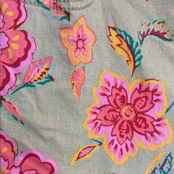 Jones New York Floral Ankle Pants - Pink and Tan - Picture 4 of 10